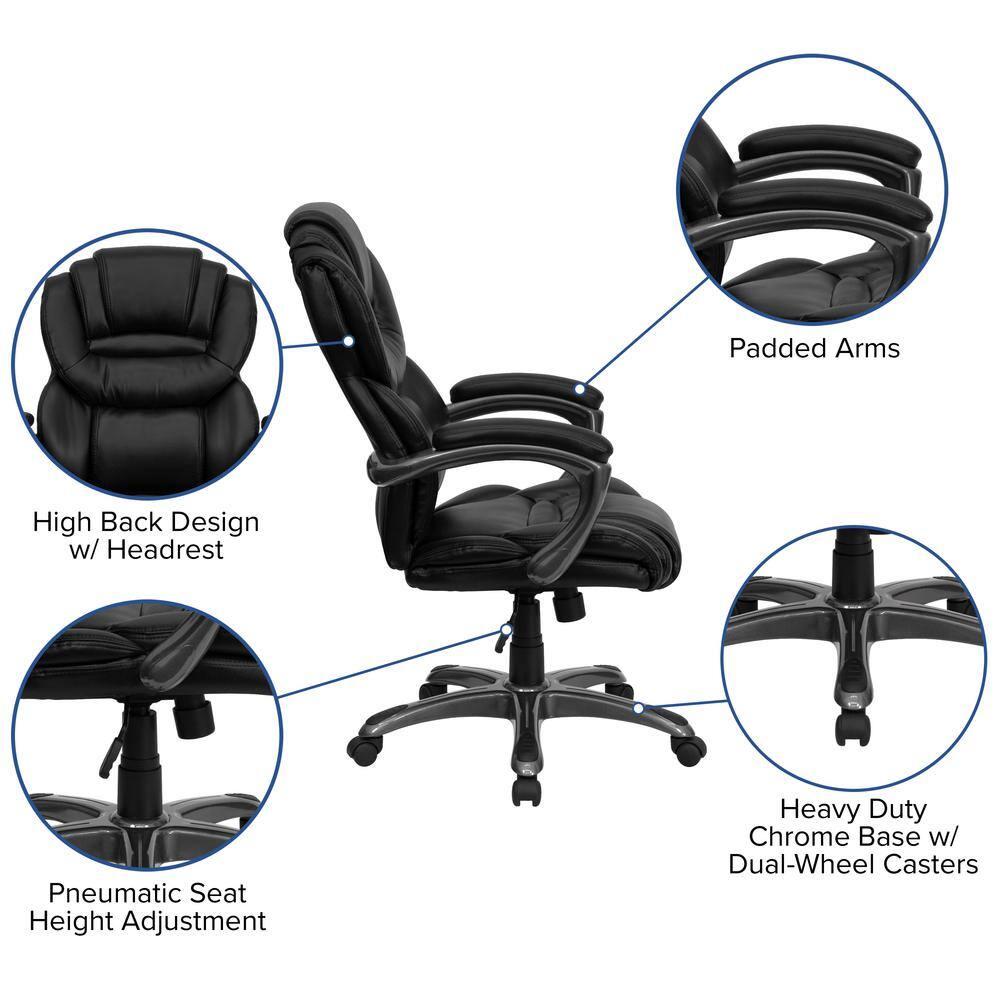Flash Furniture High Back Executive Swivel Ergonomic Office Chair with Accent Layered Seat