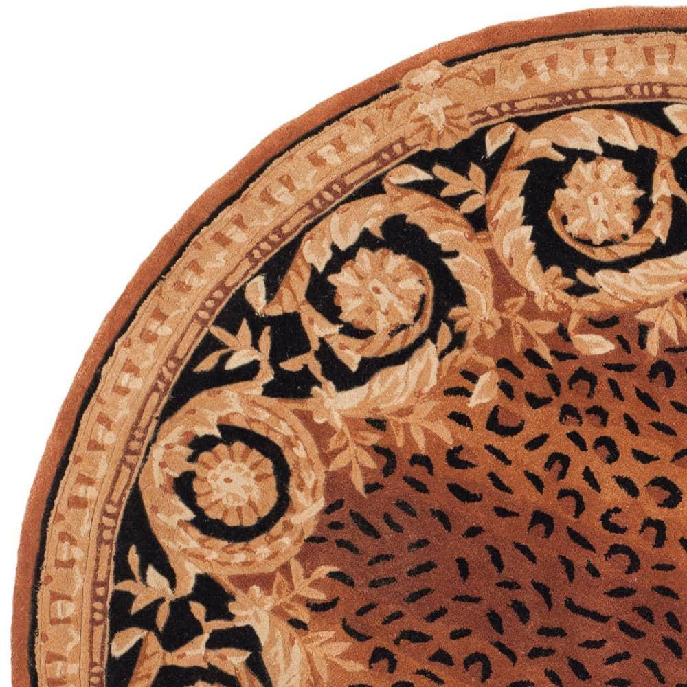 Naples NA712 Hand Tufted Area Rug - Black/Gold - 6' Round - Safavieh.