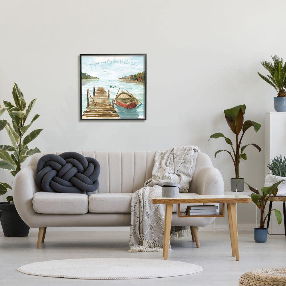 Stupell Industries " Love And The Lake Sentiment Boat Dock Landscape " by Dina June Painting Print