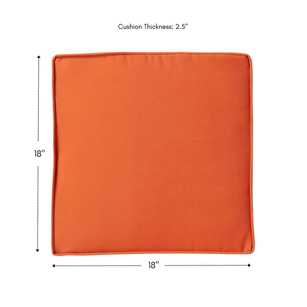 Greendale Home Fashions 18 x 18 in. Rust Square Outdoor Chair Pad (Set of 2)