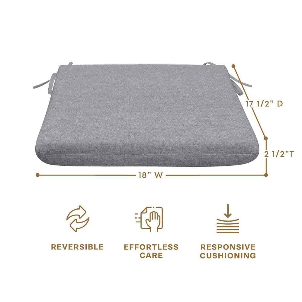 Honeycomb Outdoor Universal Seat Cushion (2-Pack) - Textured Solid Platinum Grey