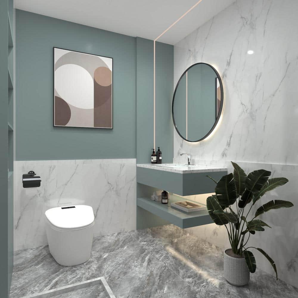 BWE Automatic Sensor Touchless Bathroom Sink Faucet With Deck Plate In Polished Chrome