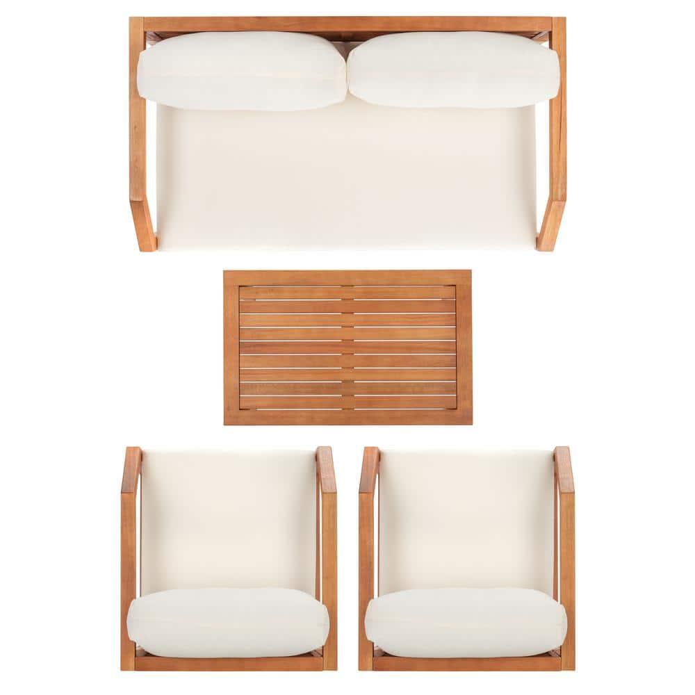 Dren 4 Piece Living Set - Indoor/Outdoor - PAT7067 - Natural/Beige - Safavieh
