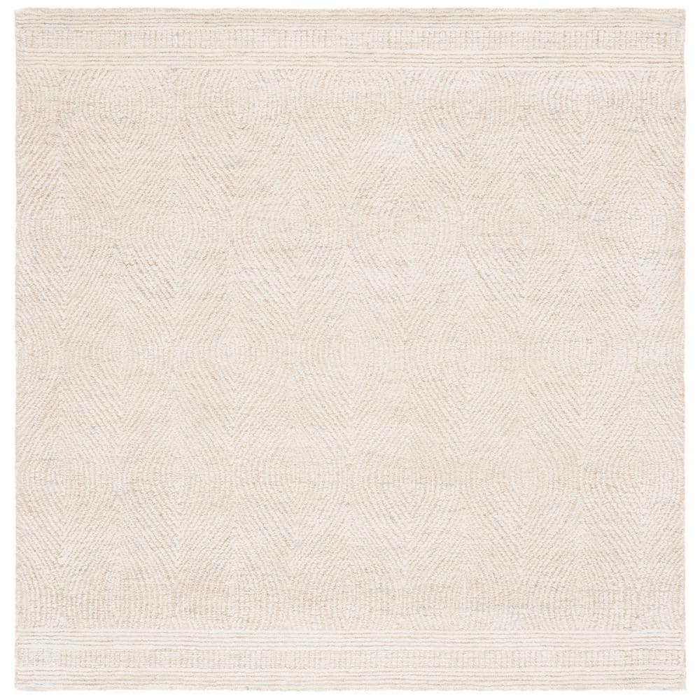 SAFAVIEH Abstract Caelestinus Ogee Wool Area Rug, Ivory/Beige, 6' x 6' Square