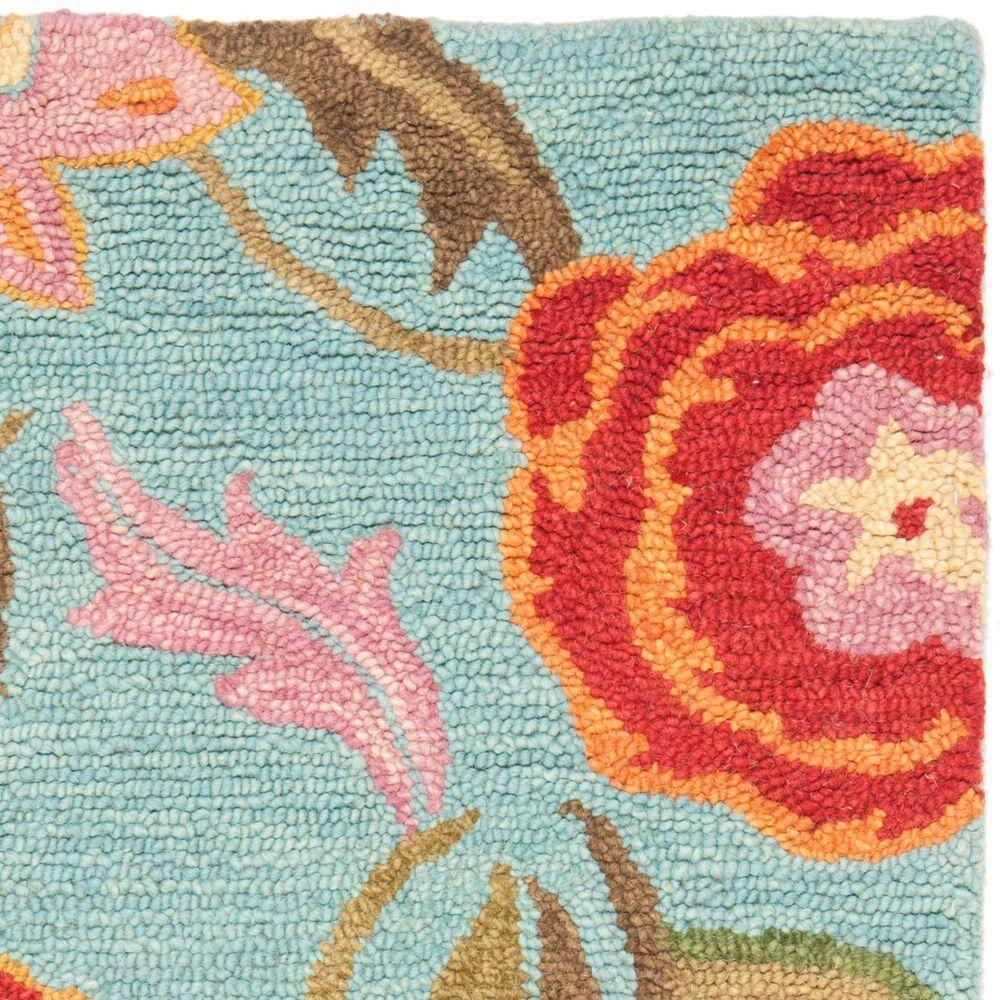 Blossom BLM675 Hand Hooked Area Rug - Blue/Multi - 3'x5' - Safavieh.