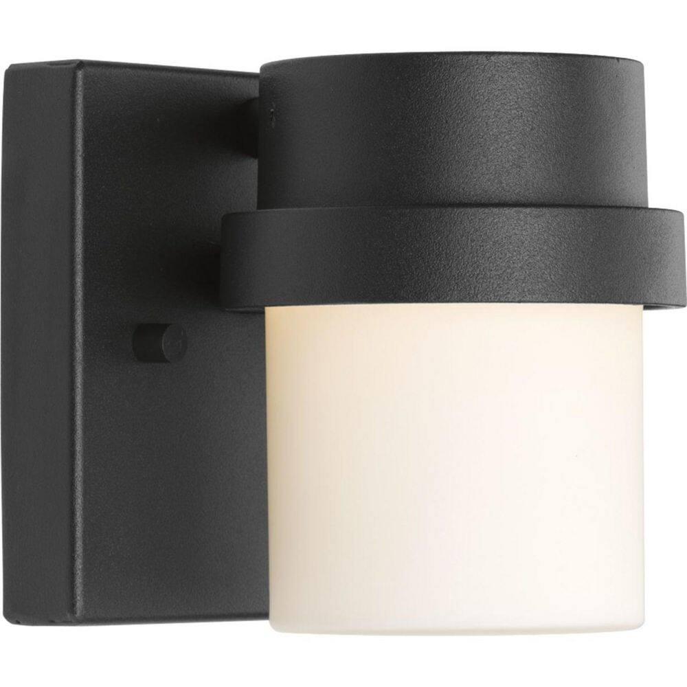 Progress Lighting Z-1060 1-Light Outdoor Wall Light, Black Finish, Glass Shade