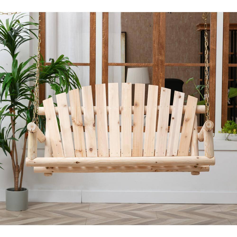 Anraja 4 Foot 2 Seat Porch Swing Hanging Wood, Unfinished