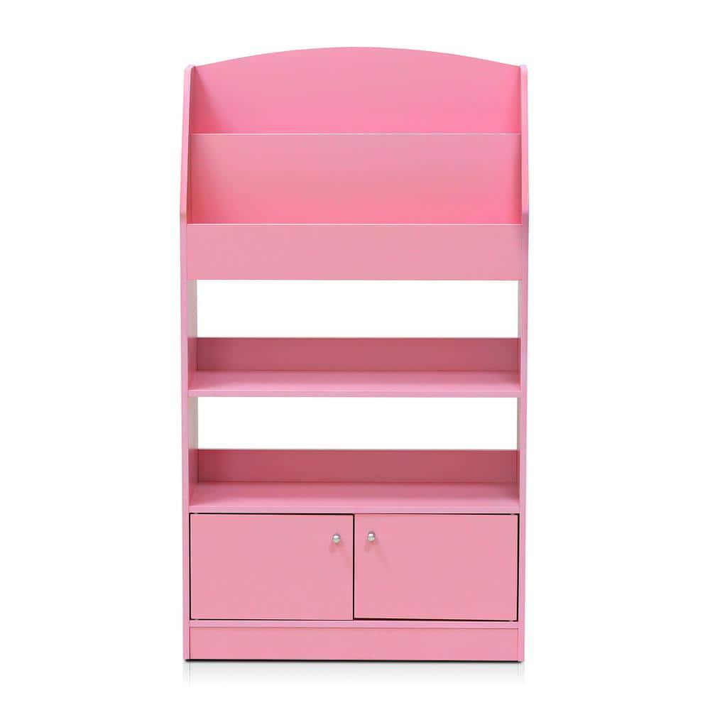 Kidkanac Magazine & Bookshelf with Toy Storage Cabinet, Pink