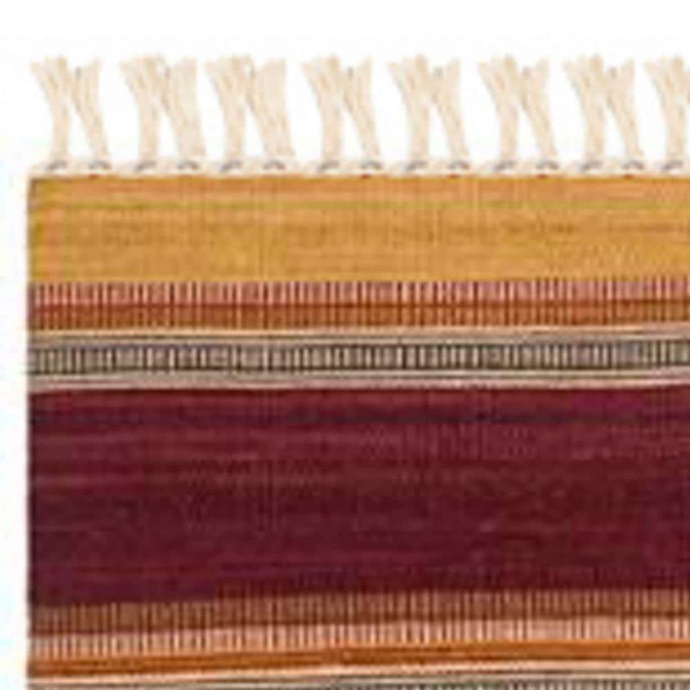 Striped Kilim STK315 Hand Woven Indoor Runner Rug - Gold - 2'3"x8' - Safavieh