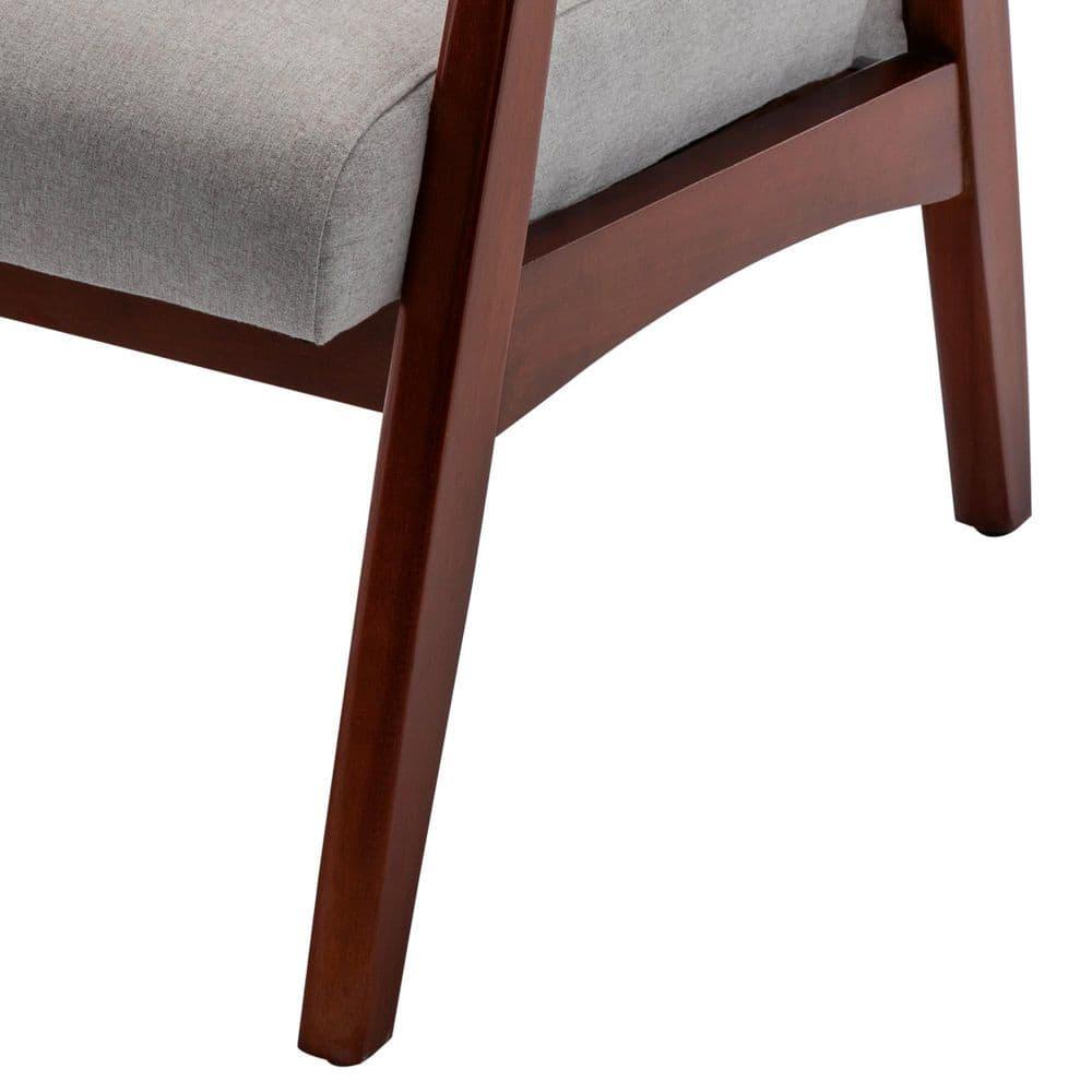 Convenience Concepts Take a Seat Natalie Accent Chair, Light Gray Fabric/Espresso