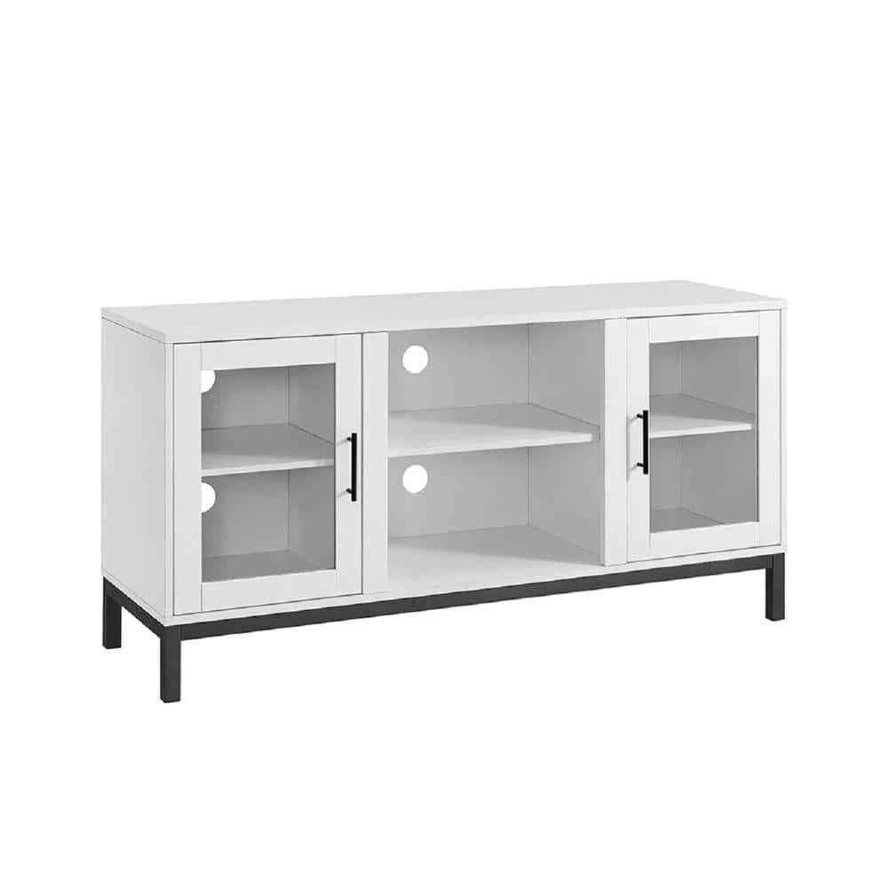 Walker Edison Modern 2-Door TV Stand for TVs up to 58", White
