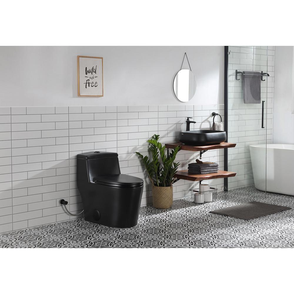 Greta Tornado Powerful Flush One-Piece Toilet, 1.28 GPF Elongated Floor Mounted