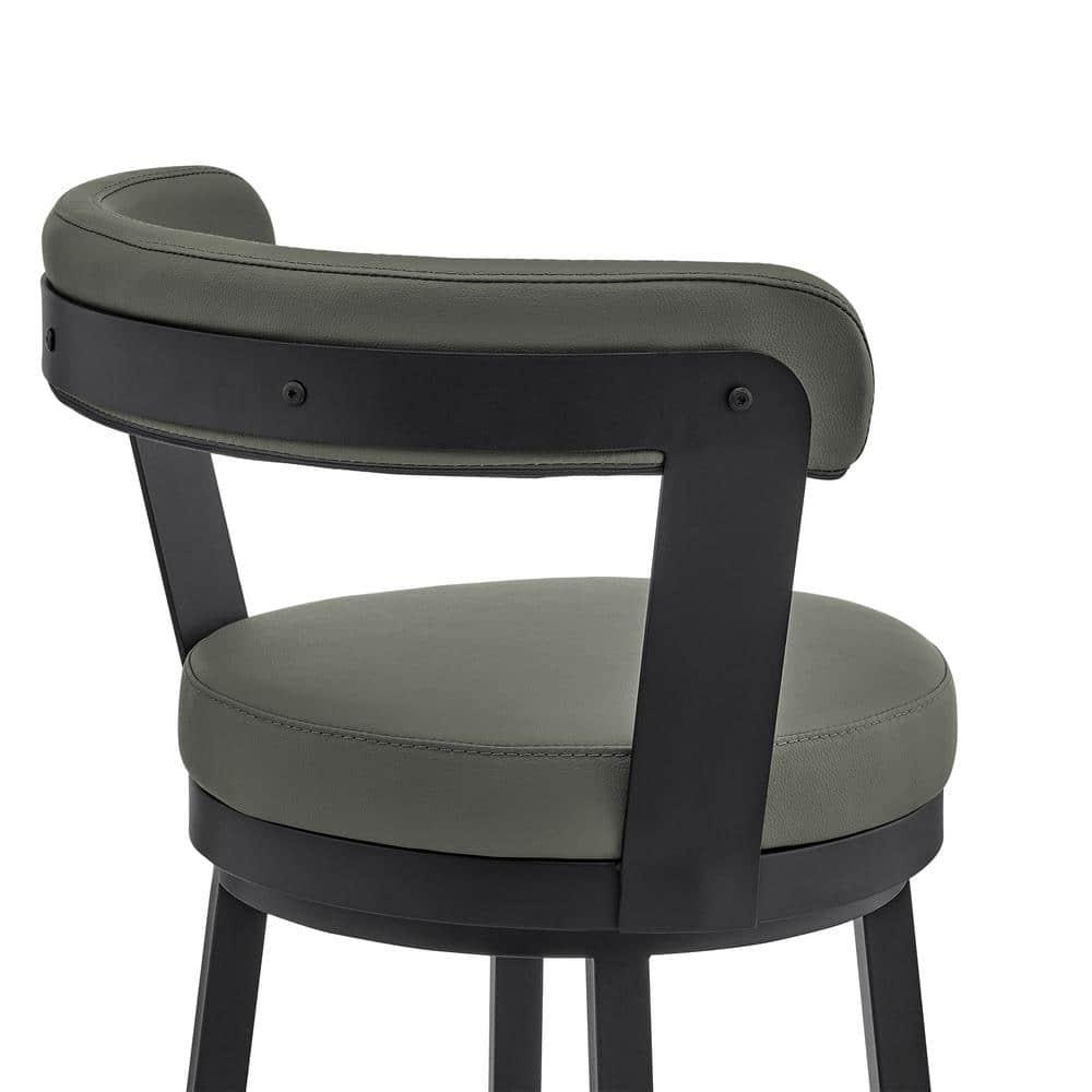Armen Living Bryant Swivel 30 in. Faux Leather Bar Stool