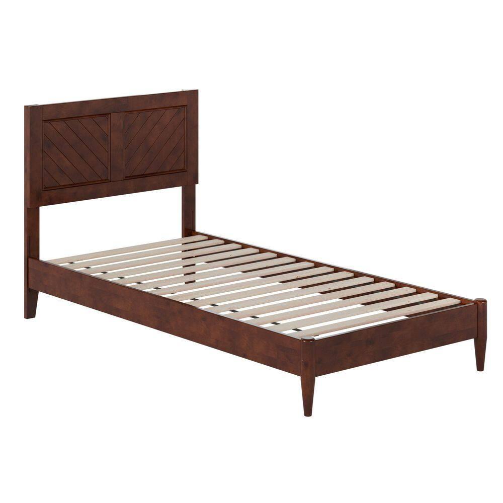 AFI Furnishings Berkshire Twin XL Solid Wood Low Profile Platform Bed in Walnut