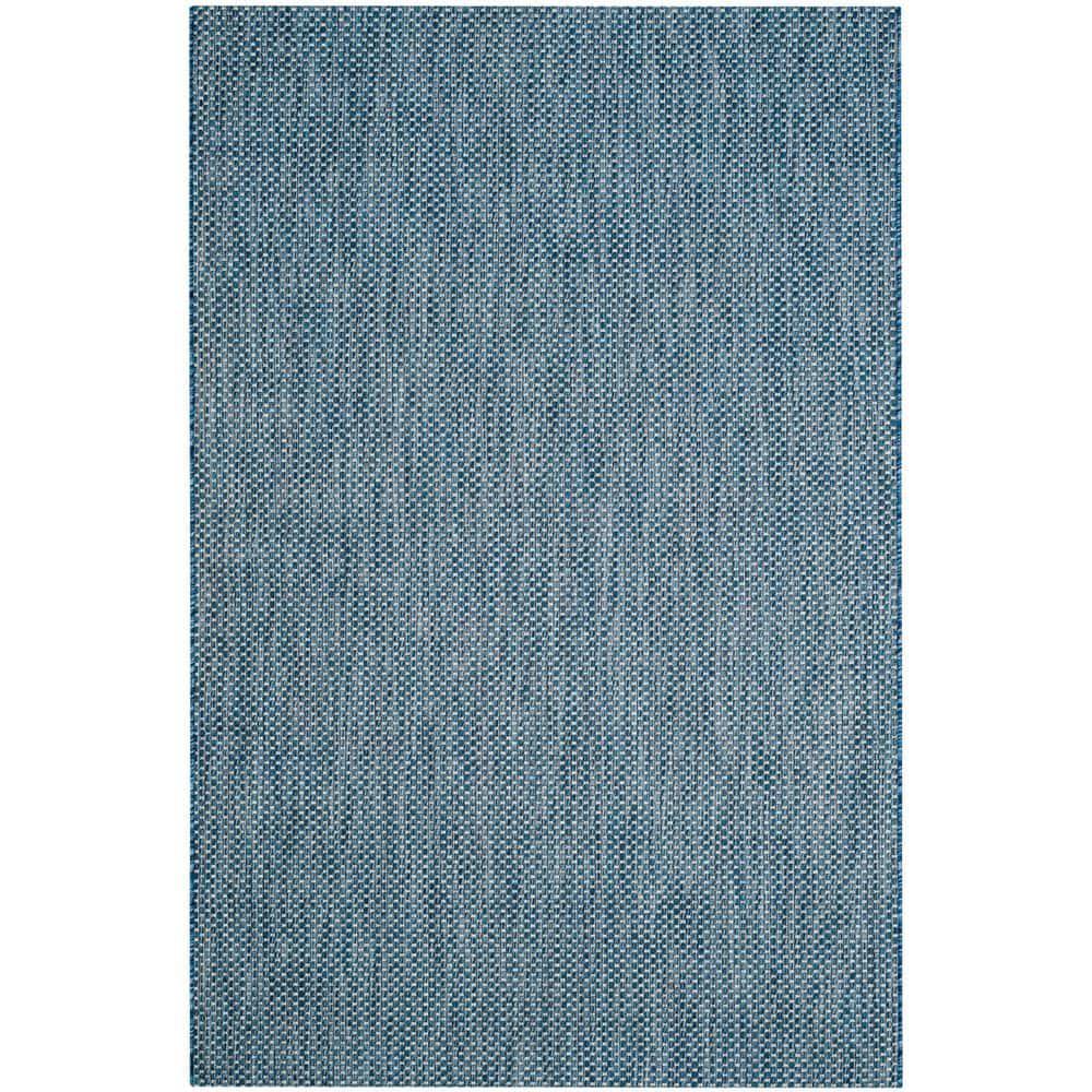 Courtyard CY8521 Power Loomed Indoor/Outdoor Area Rug - Navy/Grey - 4'x5'7" - Safavieh.