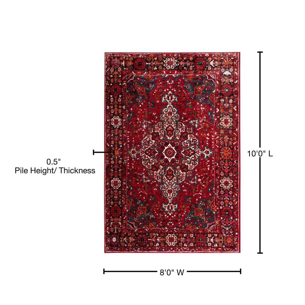 Vintage Hamadan VTH222 Power Loomed Indoor Area Rug - Red/Multi - 8'x10' - Safavieh.