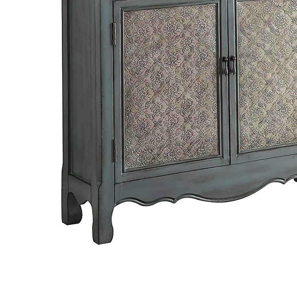 ACME Winchell Rectangular Console Table in Antique Blue