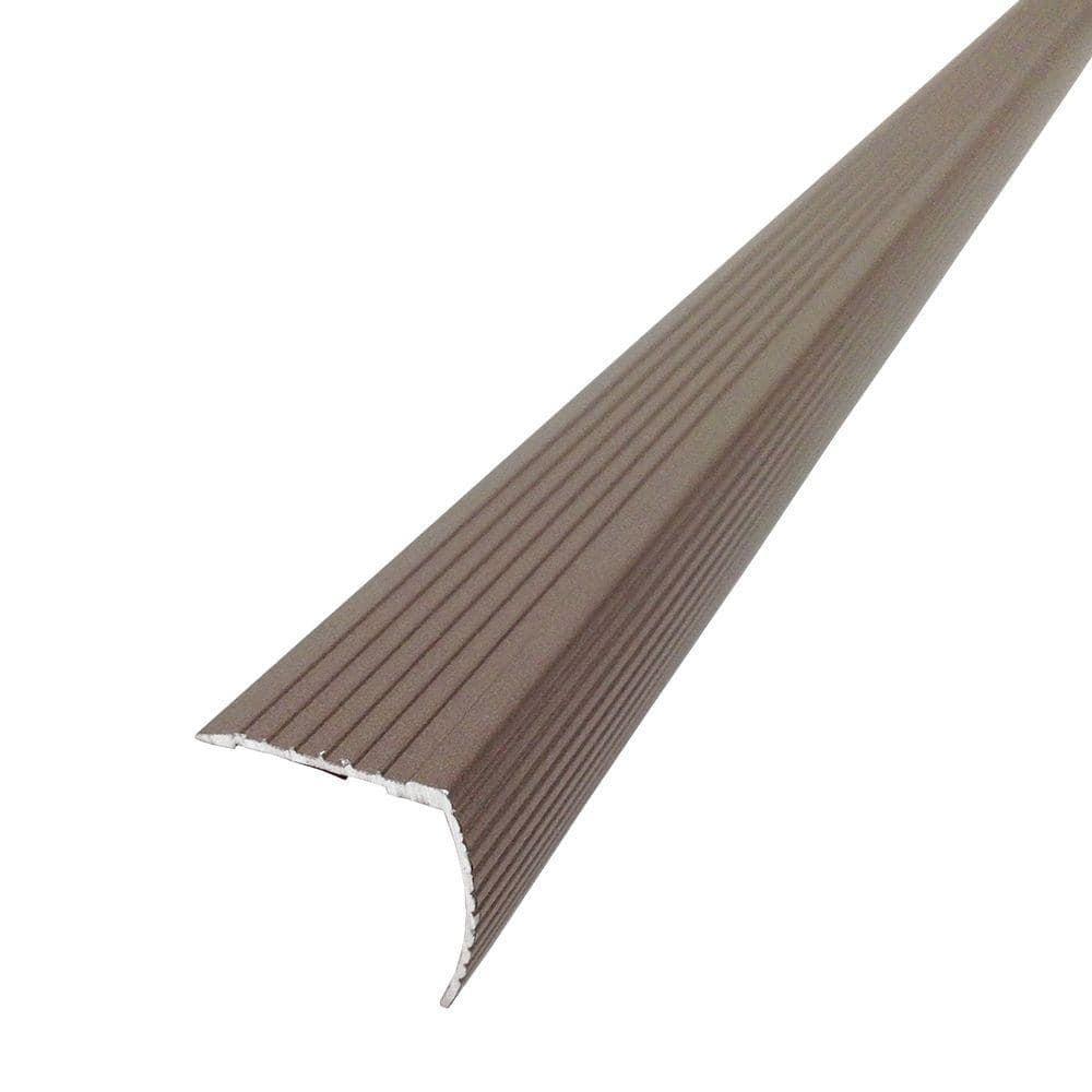 M-D Building Products Cinch Fluted Stair Edge Aluminum 1-1/8 in. H x 1-1/4 in. W x 36 in. D Bro