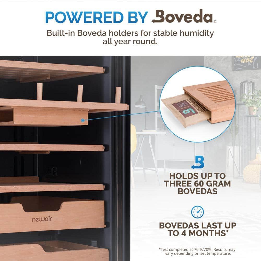 Newair Newair x Boveda 500 Count Electric Humidor, Spanish Cedar Shelves, Temperature Control,Cigar Humidor