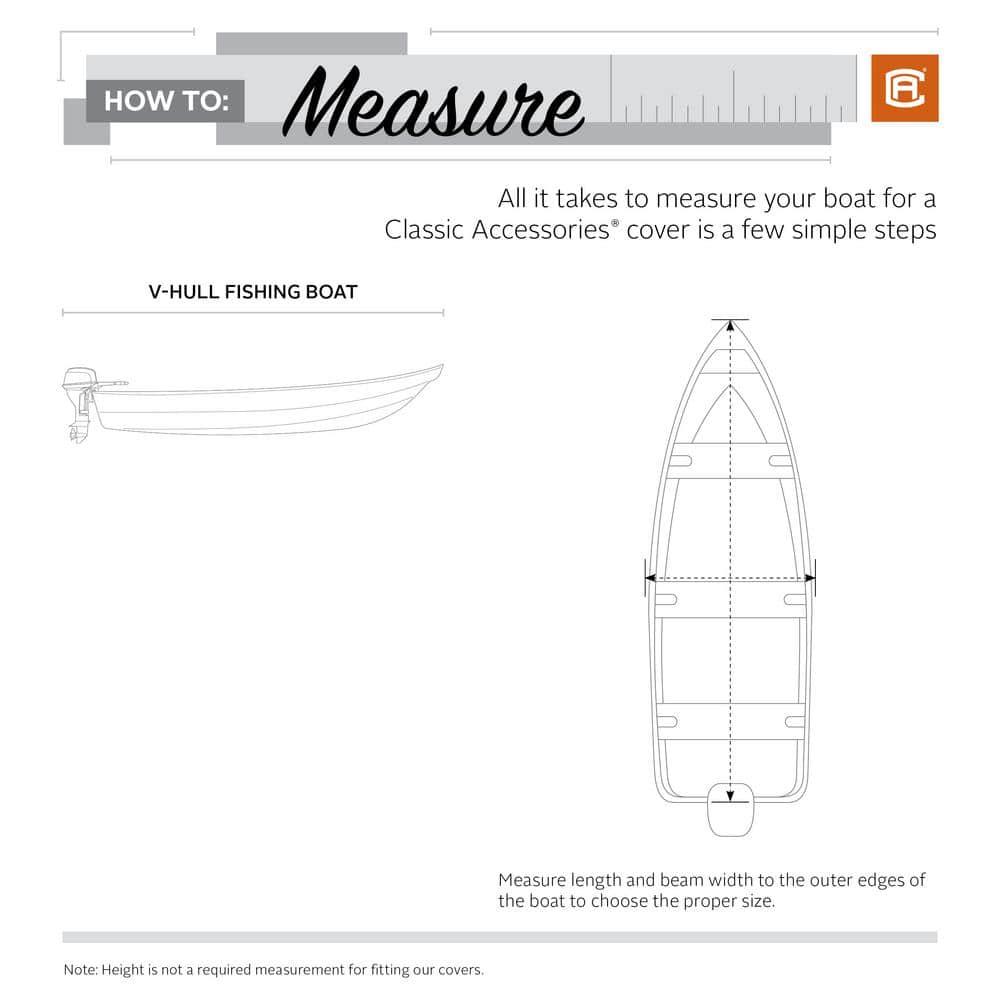 Classic Accessories Stellex™ All Seasons Boat Cover, Fits Boats 12' - 14' L x 68" W, Trailerable Boat Cover with Polyester Fade-Resistant Fabric, Model AA
