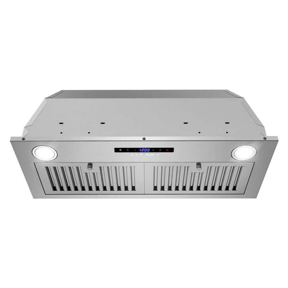 Cosmo 30 in. Lumin Collection Ducted Insert Range Hood, Touch Controls, LED Lights, Permanent Filters, Stainless Steel