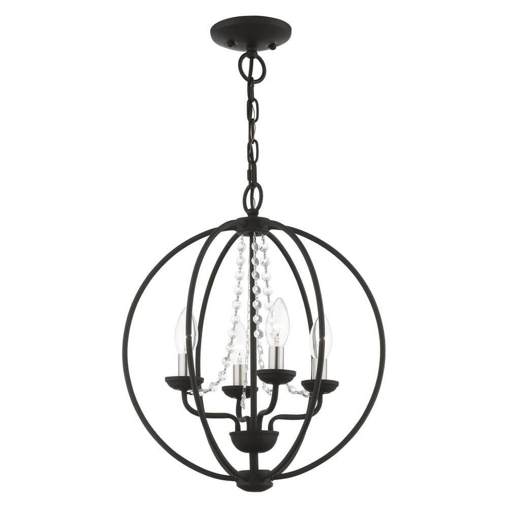 Livex Lighting Arabella 4 - Light Chandelier in  Black/Brushed Nickel