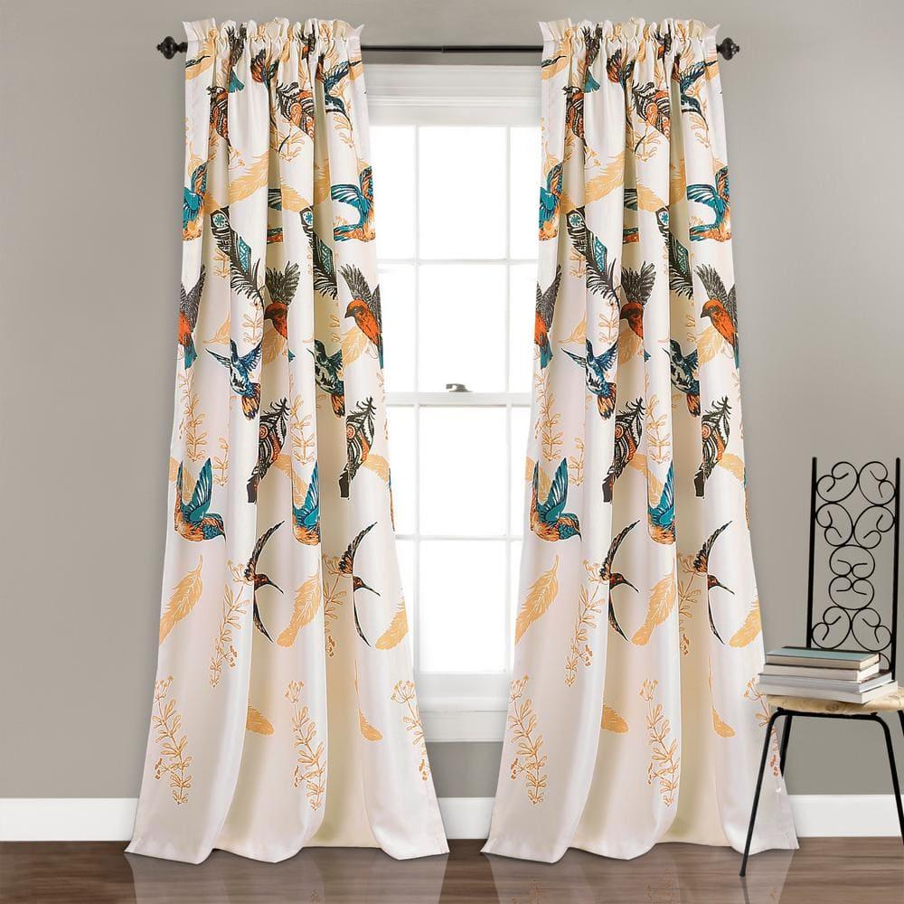 Lush Decor Bird Breeze Polyester Room Darkening Curtain Pair (Set of 2)