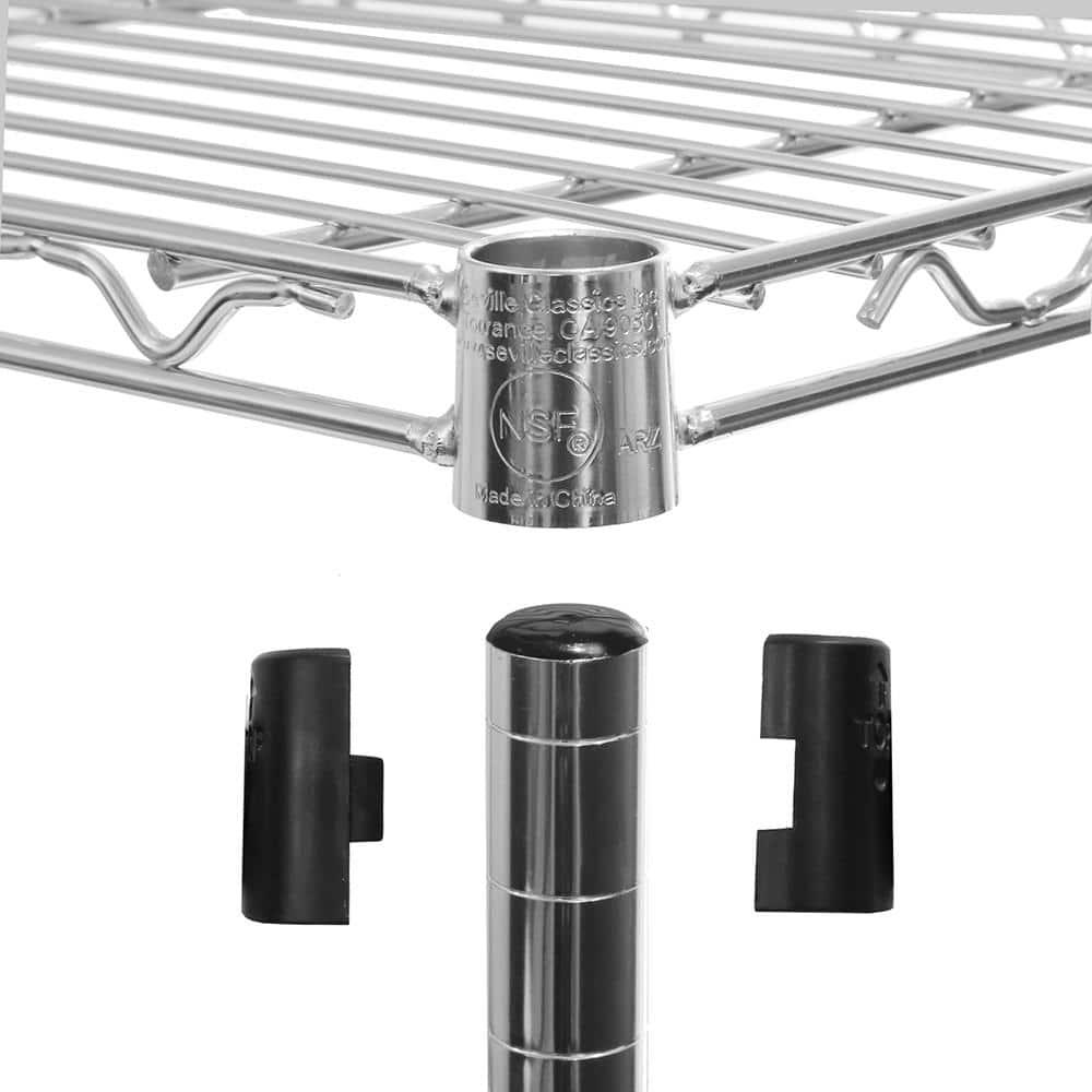 UltraDurable 24" D 5-Tier NSF-Certified Steel Shelving with Wheels