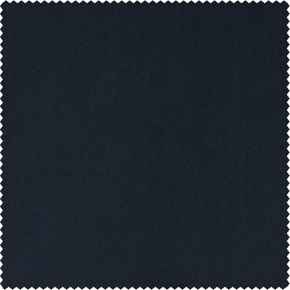 Half Price Drapes Signature Midnight Blue French Pleat Velvet Blackout Curtains(1 Panel), 50WX 120L