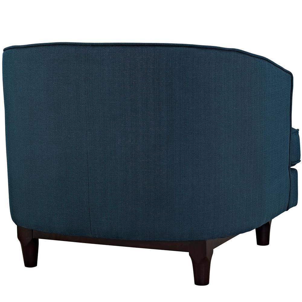 Modway Coast Modern Upholstered Polyester Fabric Armchair in Azure Blue