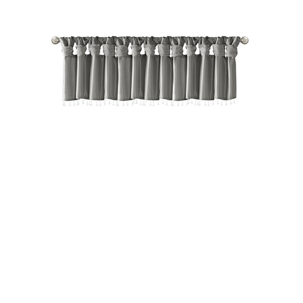 Madison Park Emilia Lightweight Faux Silk Single Valance with Beads
