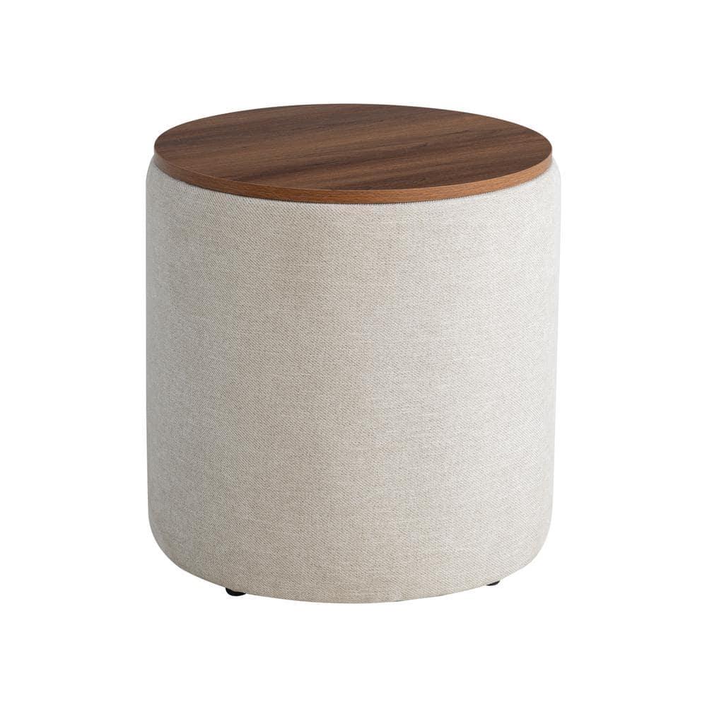 Studio Living Auckland Modern Nesting Storage Ottoman 2-Piece Set, Linen Fabric