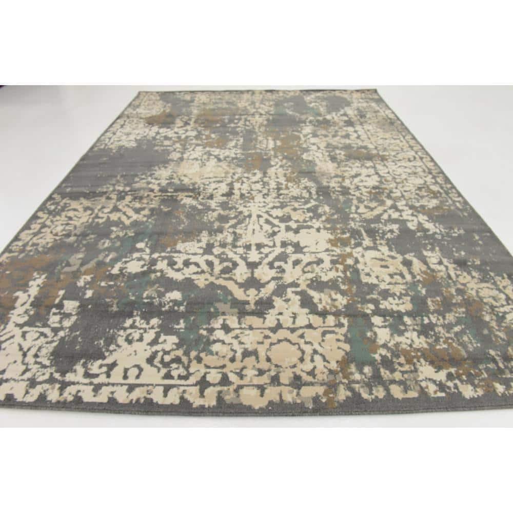 Unique Loom Tuareg Collection Area Rug - Mirage (9'  x 12' 2" Rectangle Gray/Beige)