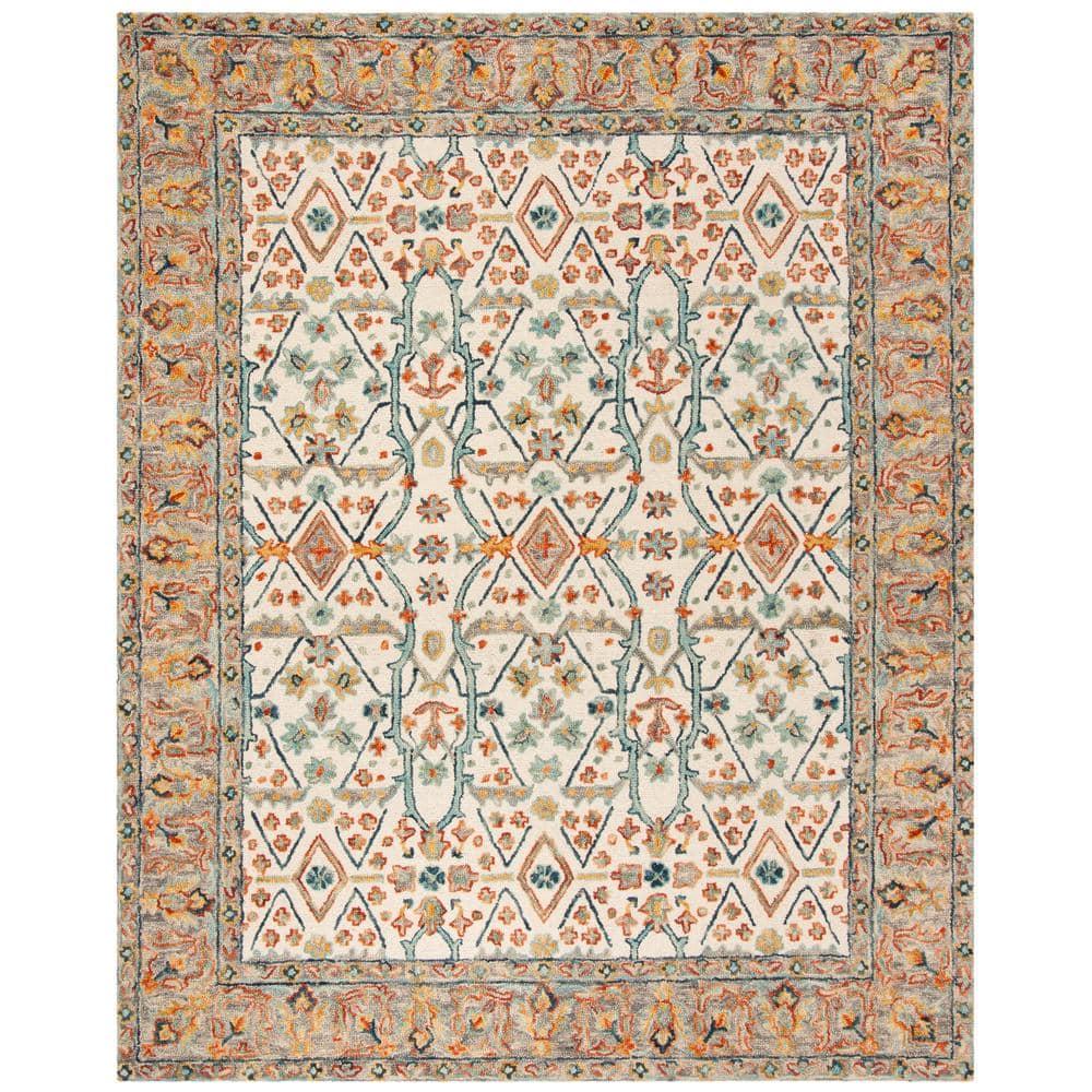 Aspen APN308 Hand Tufted Indoor Area Rug - Ivory/Blue - 9'x12' - Safavieh