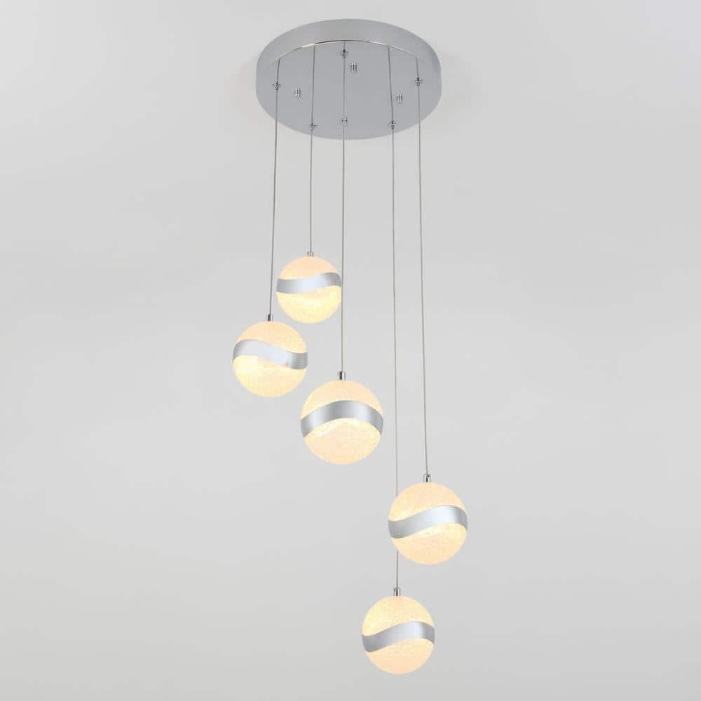 5 - Light Chrome LED Sphere Pendant