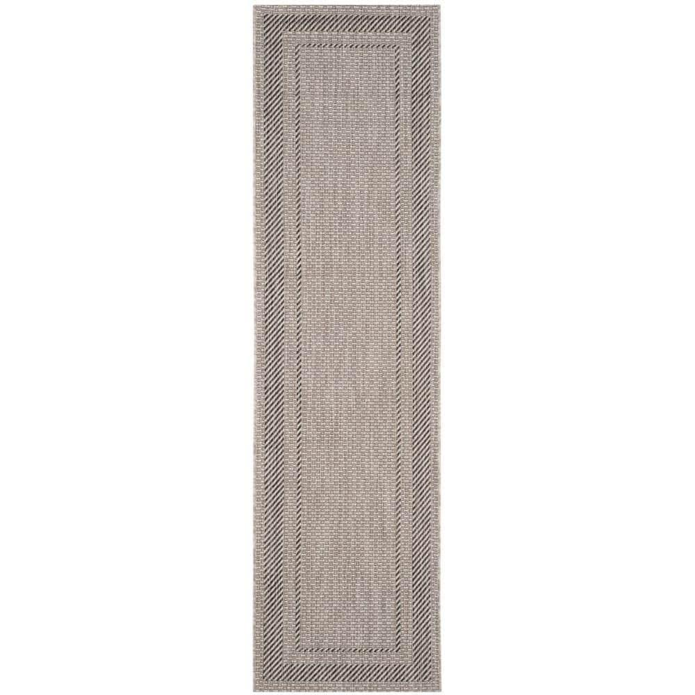SAFAVIEH Courtyard Collection 2'3" x 6'7" Beige/Black CY8477 Indoor/ Outdoor Waterproof Easy Cleaning Patio Backyard Mudroom Runner Rug