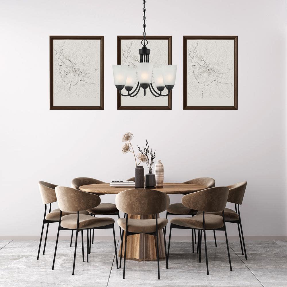 Designers Fountain Malone 5 Light Matte Black Chandelier, D267M-5CH-MB