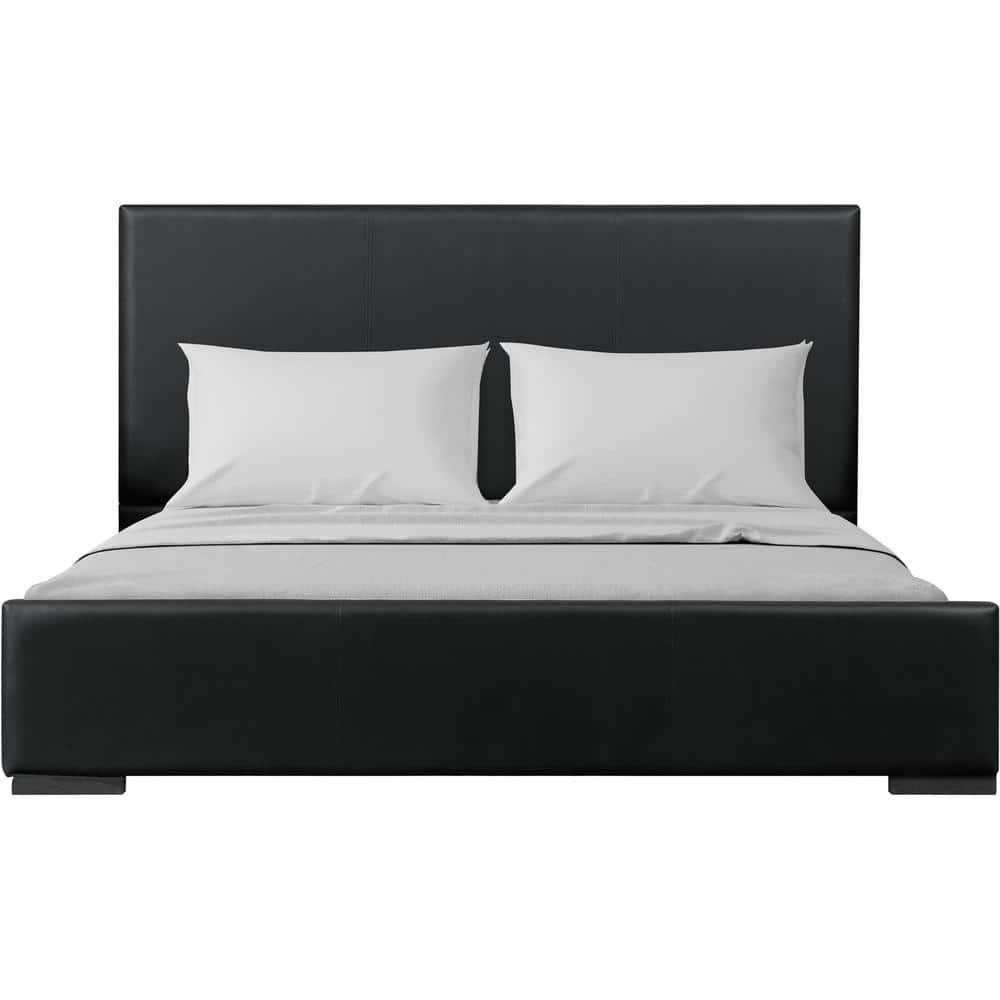 Camden Isle Abbey Platform Bed | Upholstered | Low Profile | King, Black