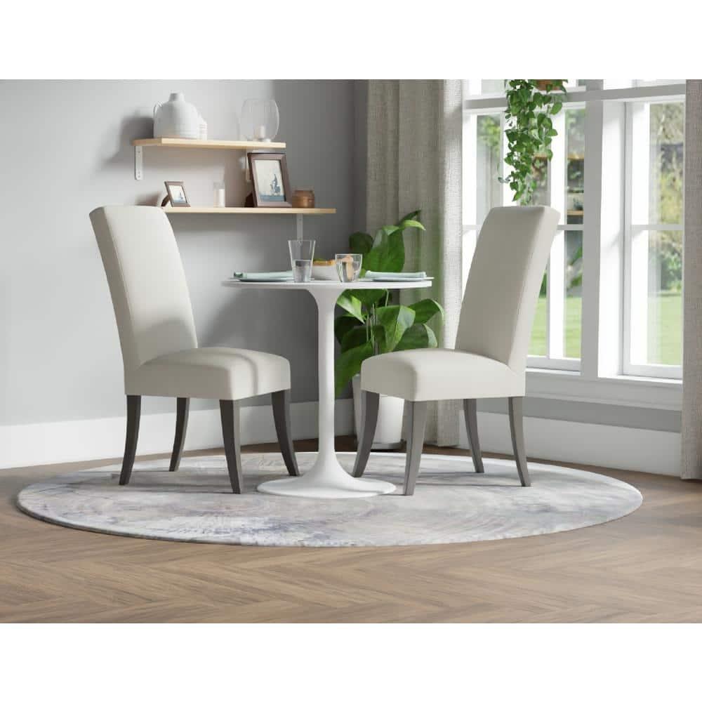 Carolina Living 30" Zaha Round Marble Top Dining Table White