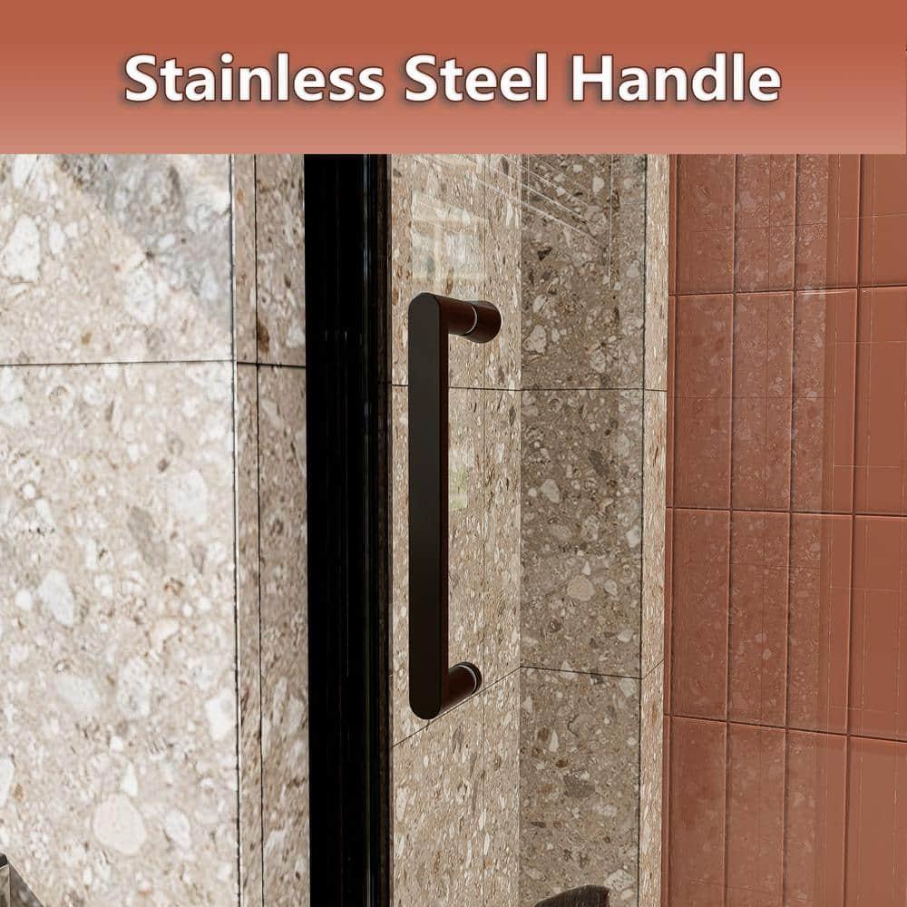 LONNI-STYLE 56 - 60 in. W x 58 in. H Frameless Sliding Bathtub Door  with Clear SGCC Tempered Glass LONY6058S04CMB