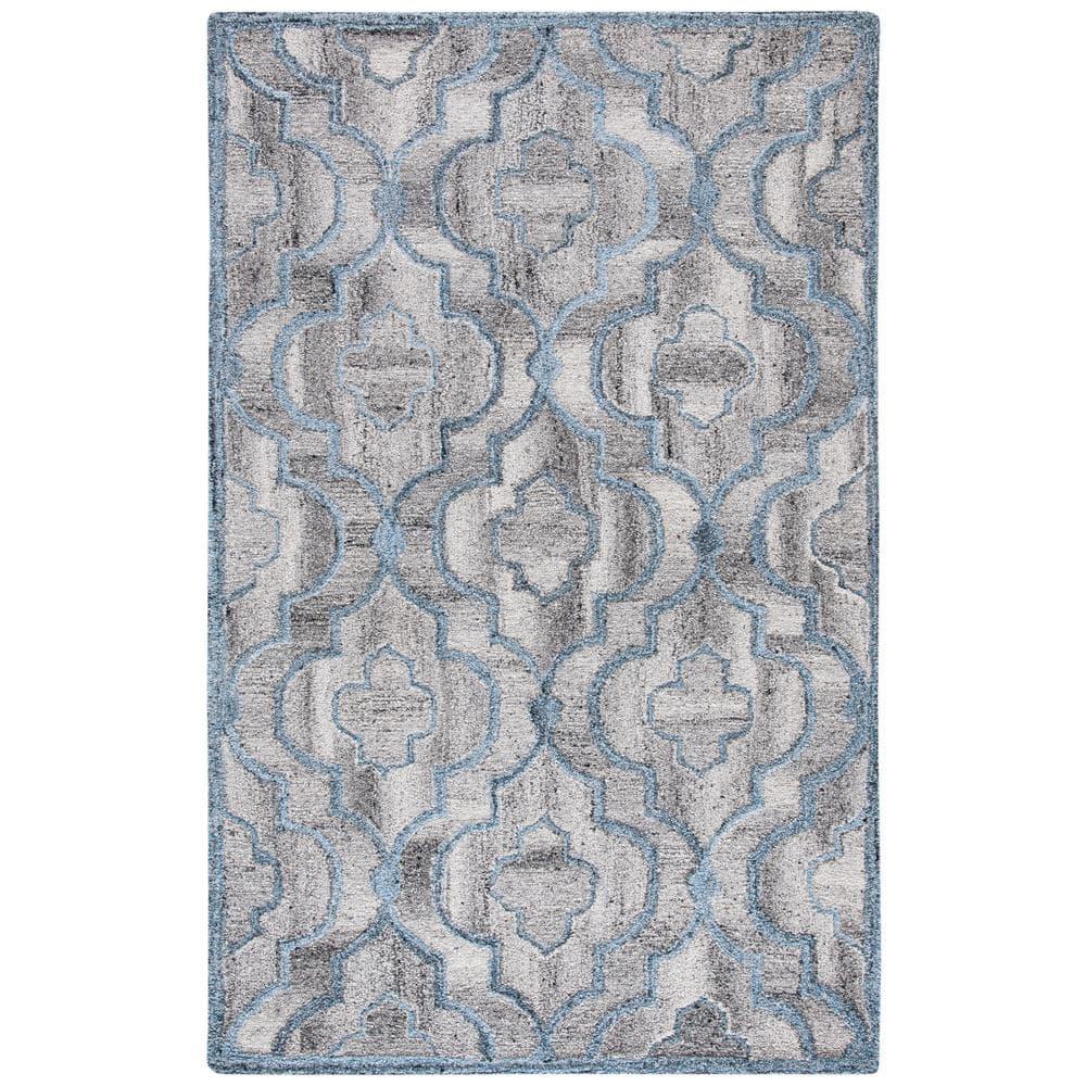 SAFAVIEH Abstract Zyana Geometric Area Rug, Blue/Brown, 9' x 12'