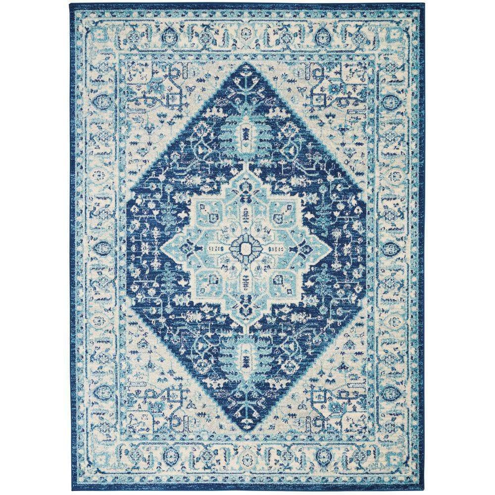 Nourison Tranquil Persian Indoor Rug Ivory Navy 4' x 6'