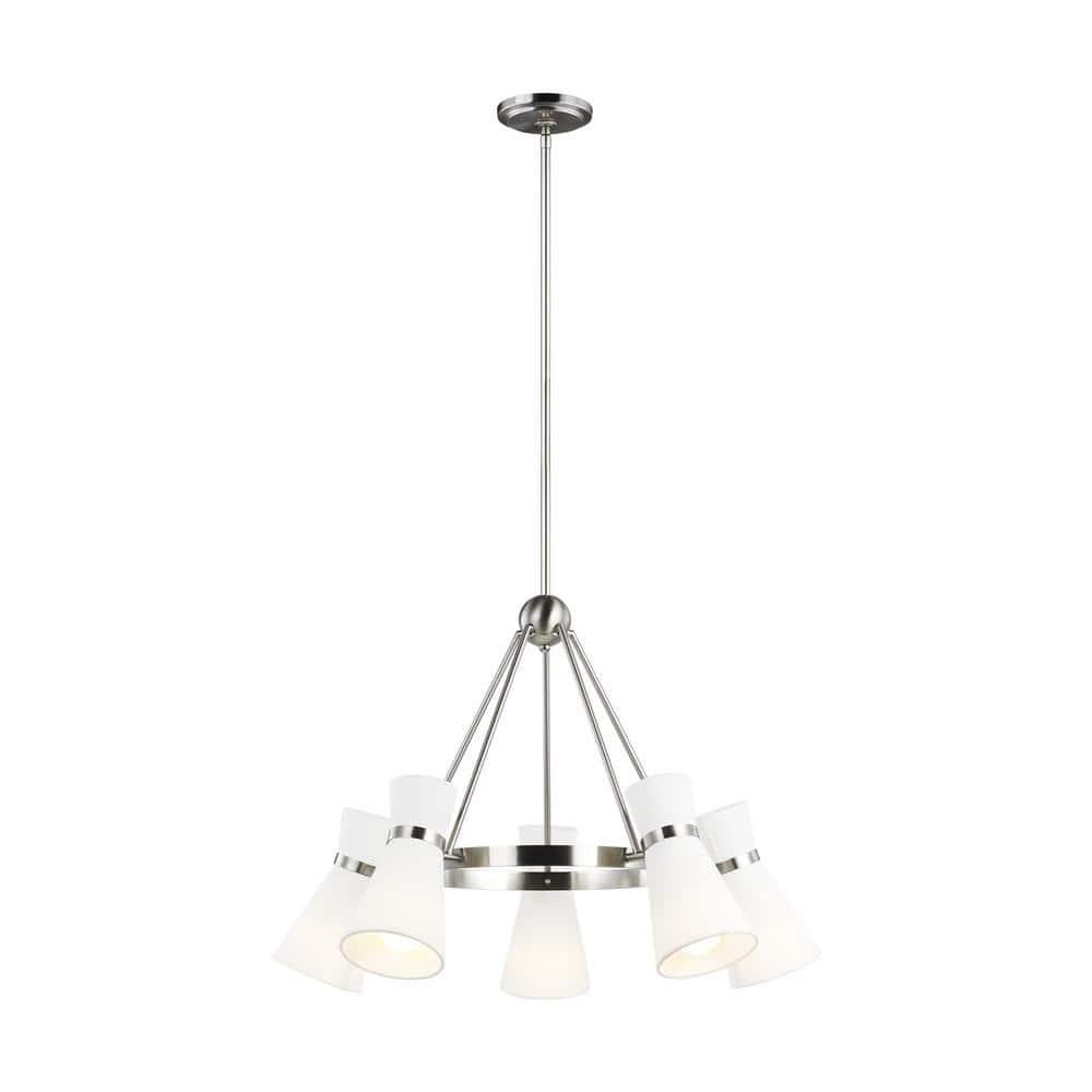 Clark Brushed Nickel Five Light Chandelier