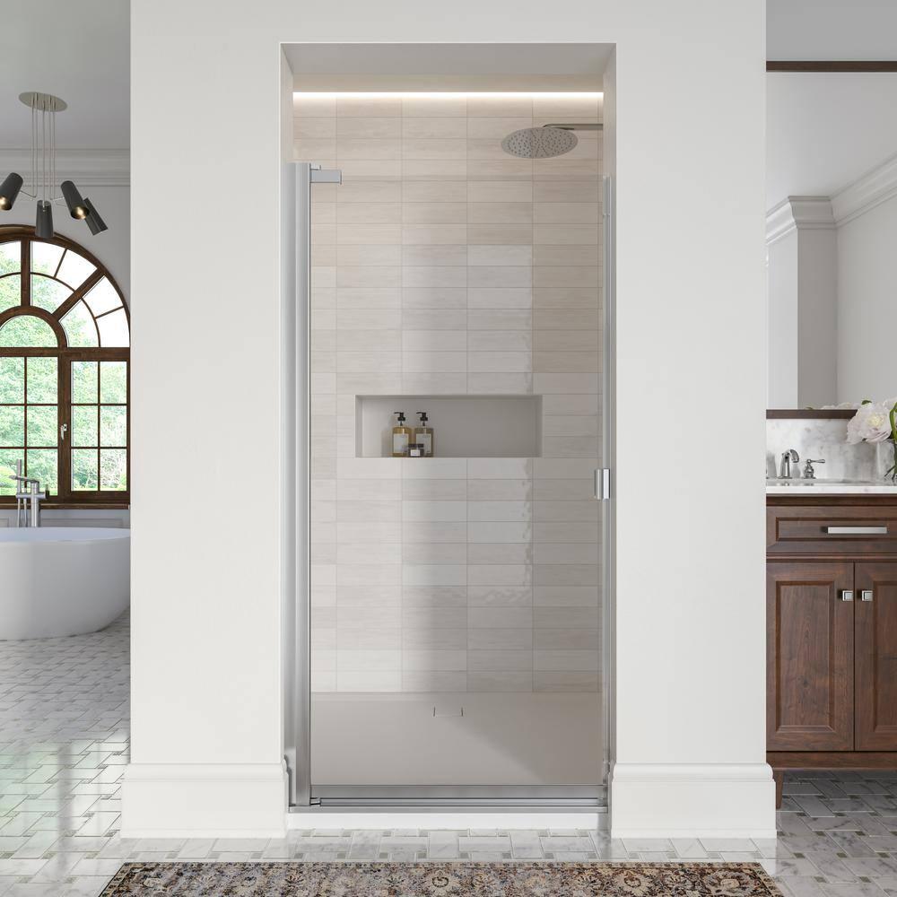 Armon 32.75" W x 66" H Pivot Semi-Frameless Shower Door