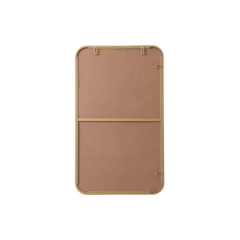 Elegant Lighting Soft corner metal rectangular mirror 18x30 inch in Brass
