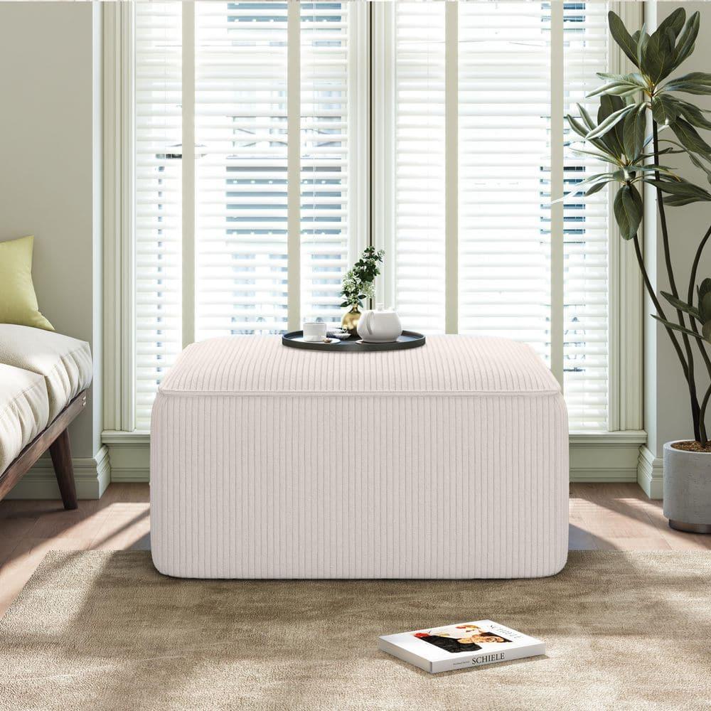 Christopher Knight Home Yzabella Modern Indoor Versatile Upholstered Square Ottoman, Beige