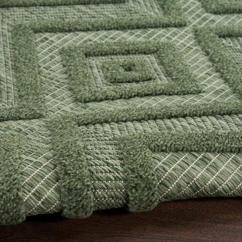 Nourison Versatile Diamond Geometric Flatweave Indoor Outdoor Area Rug Green 5' x 7'