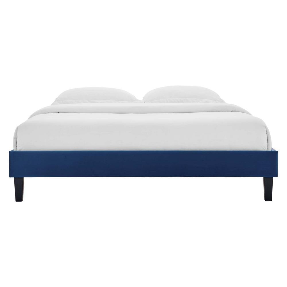 Modway Reign Queen Performance Velvet Platform Bed Frame