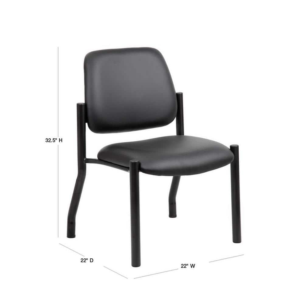 300lbs Weight Capacity Guest Chair Antimicrobial Black - Boss Office Products