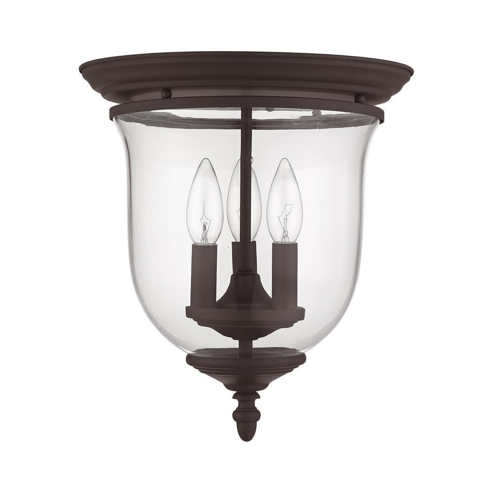 Livex Lighting 5021 Legacy 3 Light Flush Mount Ceiling Fixture - Bronze